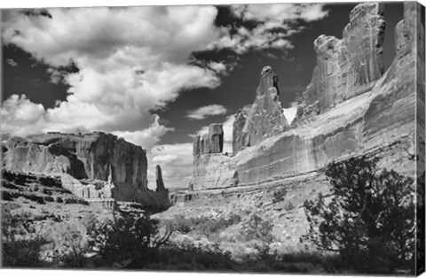 Framed Valley of Rock Under Clouded Sky Print