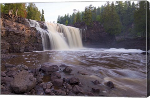 Framed North Shore Rocky Waterfall View I Print