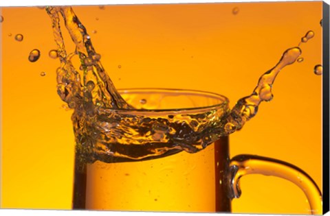 Framed Glass Mug On Bar Splashing I Print