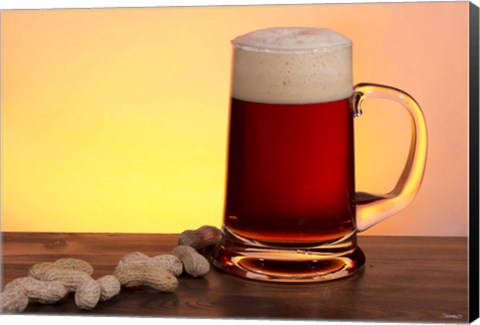 Framed Beer Sitting And Peanuts Print