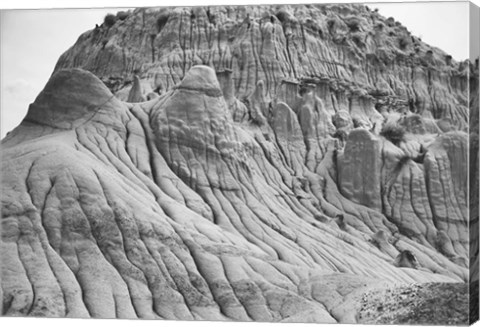 Framed Mountain Rock Forms Black And White Print