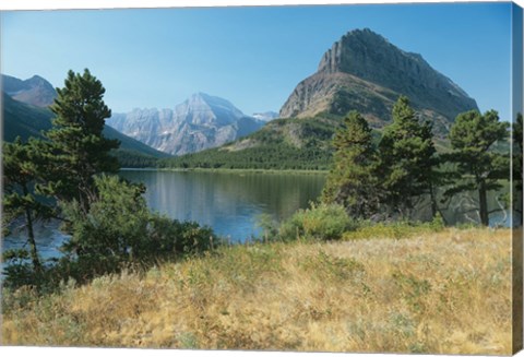 Framed Blues Skies And Rippling Lake Print
