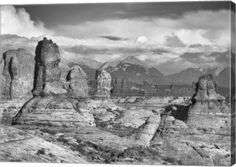 Framed Valley Of Rock And Sky With Mountains Print