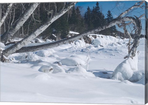 Framed Lake Superior Winter Snow 25 Print