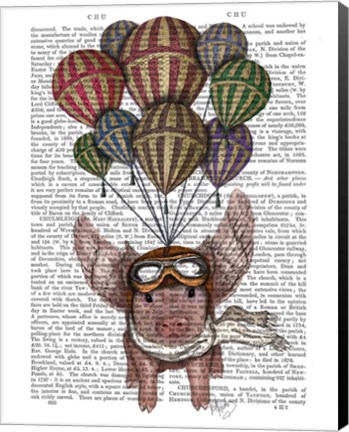 Framed Pig And Balloons Print