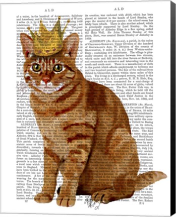 Framed Ginger Cat with Crown Full Print