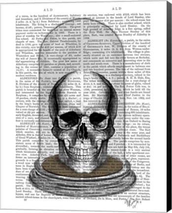 Framed Skull In Bell Jar Print