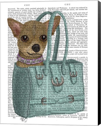 Framed Chihuahua In Bag Print