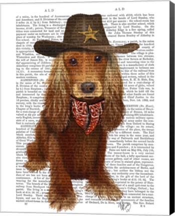 Framed Cocker Spaniel Cowboy Print