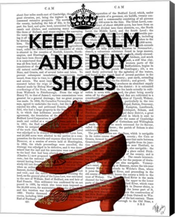 Framed Keep Calm Buy Shoes Print