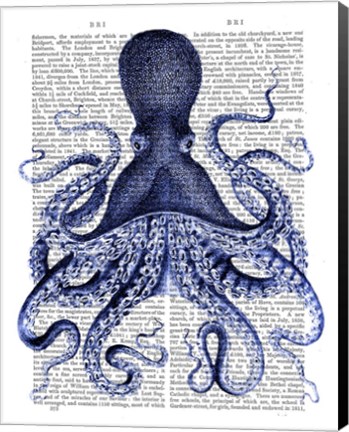 Framed Blue Octopus 3 Print