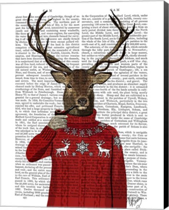 Framed Deer in Ski Sweater Print