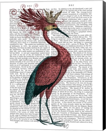 Framed Crowed Marsala Heron Print