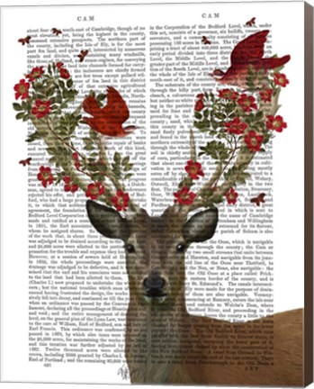 Framed Deer and Love Birds Print