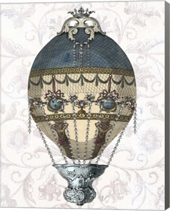 Framed Baroque Balloon Blue &amp; Cream Print