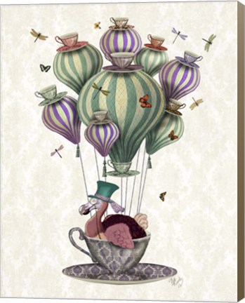 Framed Dodo Balloon with Dragonflies Print