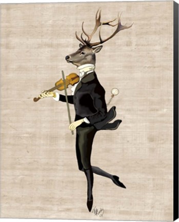 Framed Dancing Deer with Violin Print