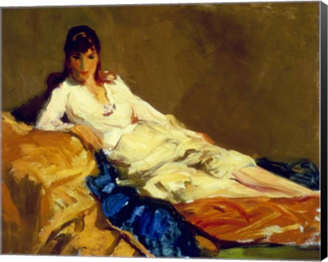 Framed Marjorie Reclining, 1918 Print