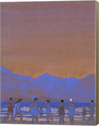 Framed Bathers at the Foot of a Mountain Print