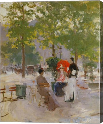 Framed Open-air Parisian Cafe Print