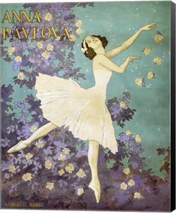 Framed Design for a Poster of Anna Pavlova Gouache Print