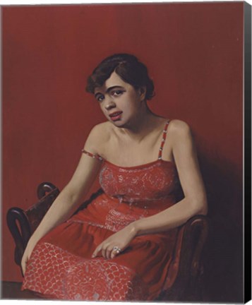 Framed Romanian in a Red Dress, 1924 Print