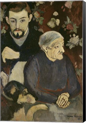 Framed Utrillo with his Grandmother and Dog, 1910 Print