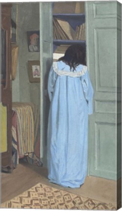 Framed Woman in Blue Searching a Cabinet, 1903 Print