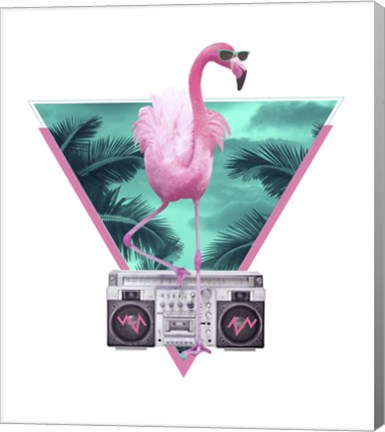 Framed Miami Flamingo Print