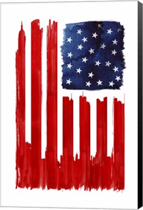 Framed Stars And Buildings Print