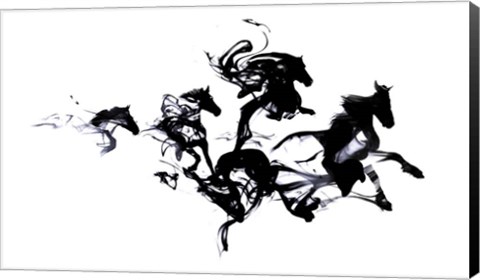 Framed Black Horses Print
