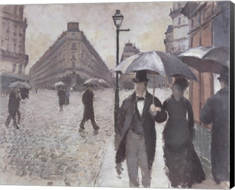 Framed Paris - A Rainy Day, 1877 Print