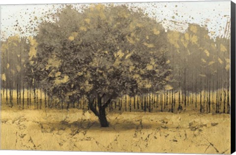 Framed Golden Trees I Taupe Print
