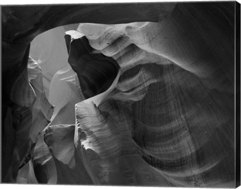 Framed Upper Antelope Canyon (Black &amp; White) Print