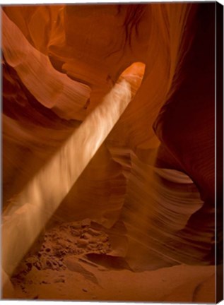 Framed Sunbeam Penetrates Dusty Air of Lower Antelope Canyon, Arizona Print