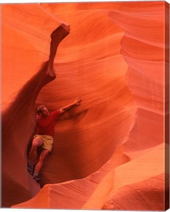 Framed Smooth Sandstone Travel, Lower Antelope Canyon, Arizona Print