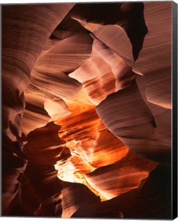 Framed Red Sandstone Walls, Lower Antelope Canyon (Color) Print