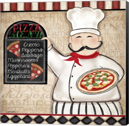 Framed Pizza Chef Print