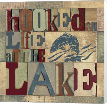 Framed Lake Living Printer Blocks I Print