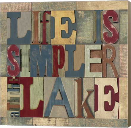 Framed Lake Living Printer Blocks III Print