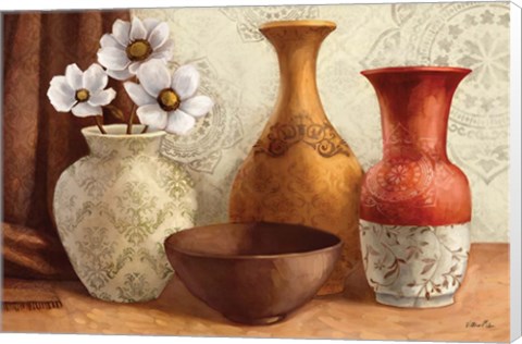 Framed Gentle Spice Vessels Print