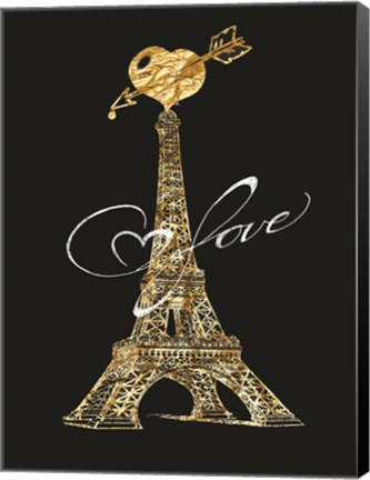 Framed Parisian Golden Love Print