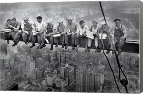 Framed New York Lunch Atop A Sky Print