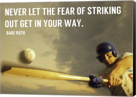 Framed Fear of Striking Out -Babe Ruth Print