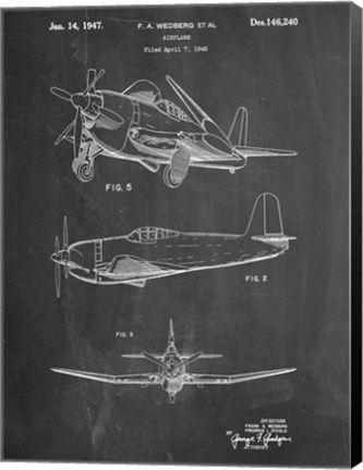 Framed Airplane 1947 Print