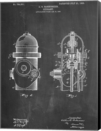 Framed Fire Hydrant Print