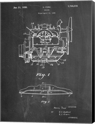 Framed Ford Engine Print
