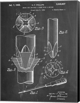 Framed Phillips Screw Driver Print