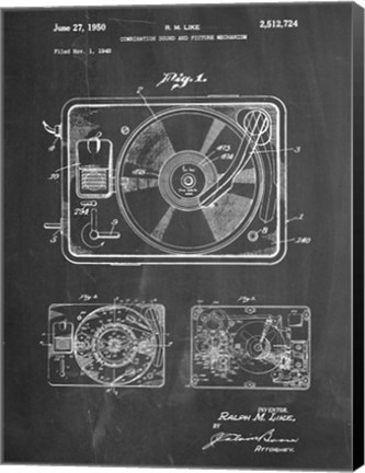 Framed Record Player Print