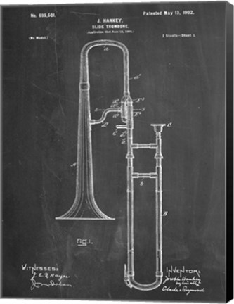 Framed Slide Trombone Print